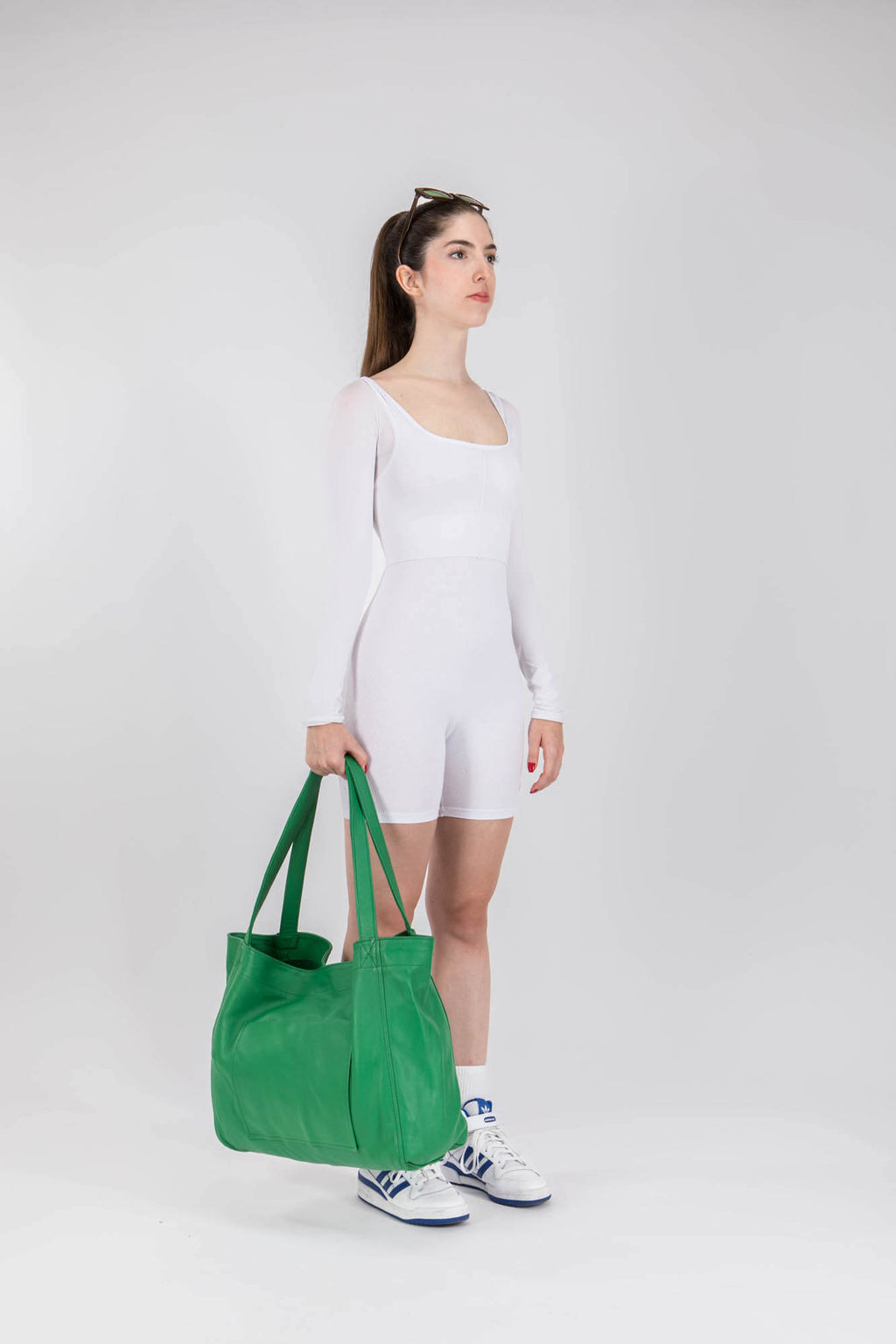 Soft Leather Maxi Tote Green