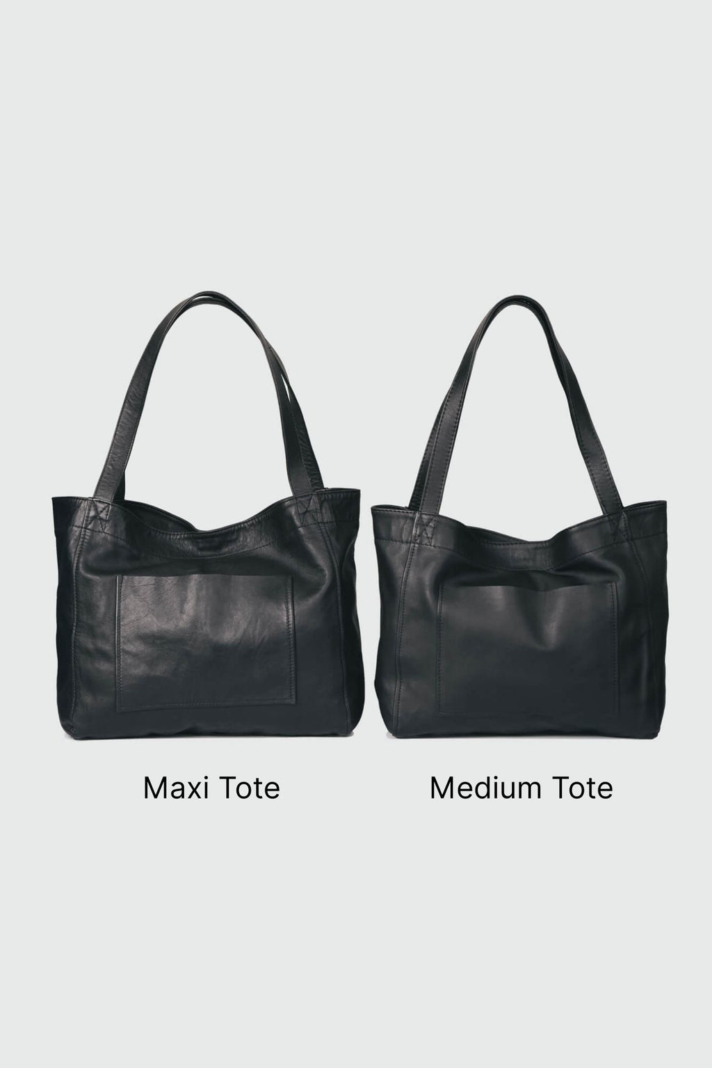 Soft Leather Maxi Tote Black