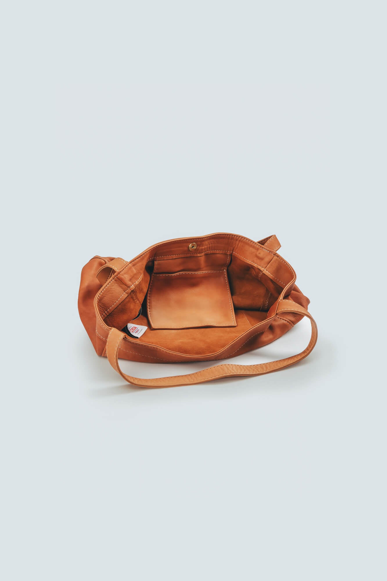 Soft Leather Maxi Tote Cognac