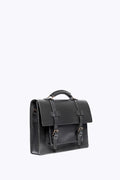 BennyBee Leather Messenger Bag 15" Black