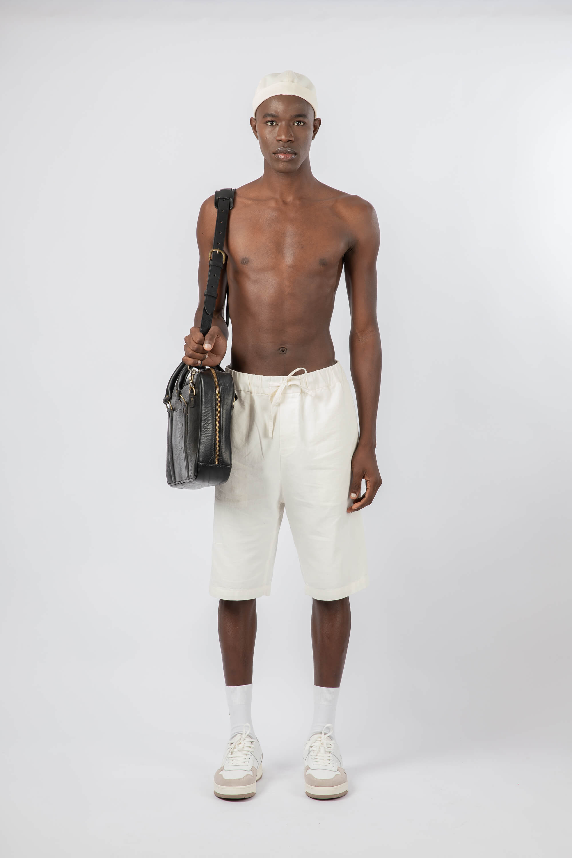 Slim Leather Laptop Bag Black