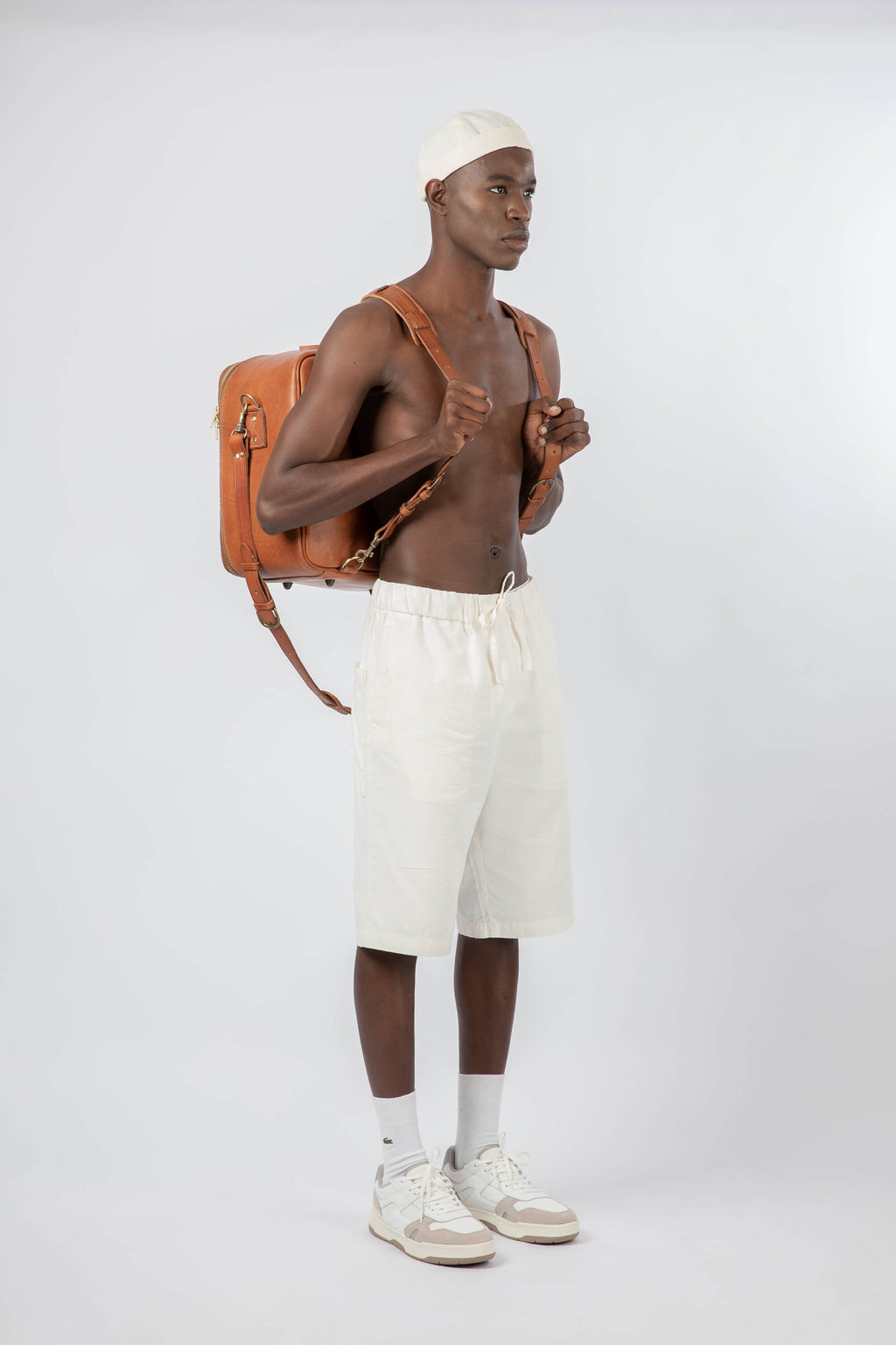 Leather Backpack Straps for Suitcase Cognac