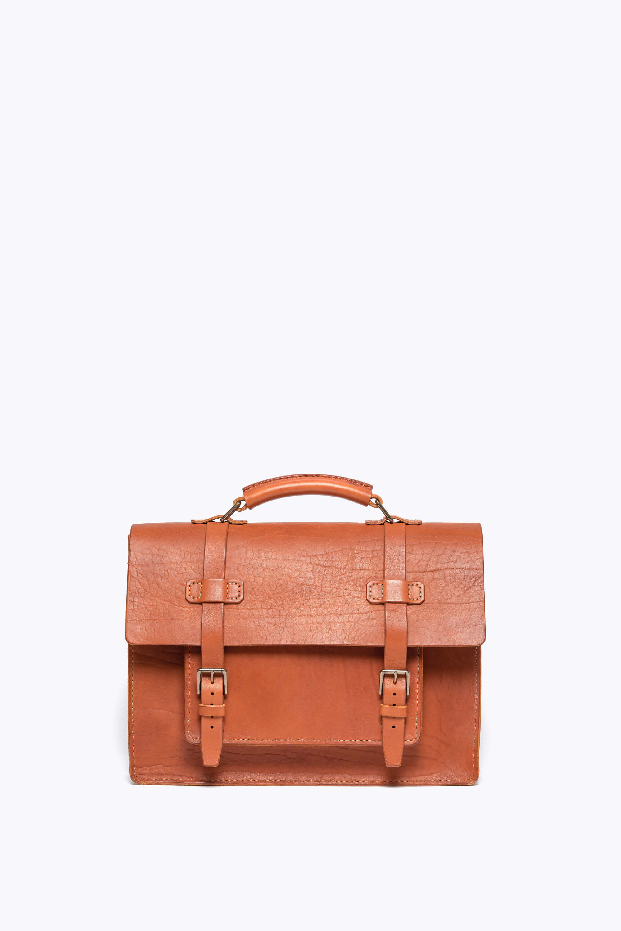 BennyBee Leather Messenger Bag 15" Cognac