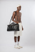 Leather Medium Duffle Bag Black