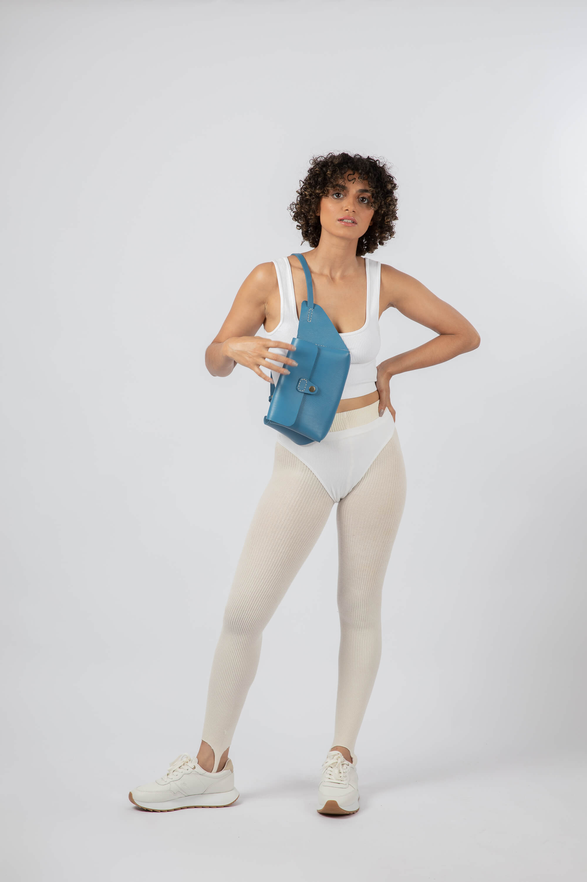 Leather Belt Bag Blue